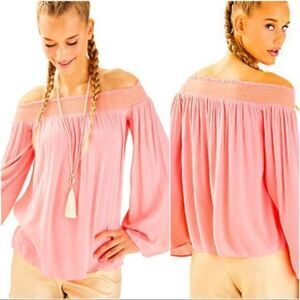 Lilly Pulitzer Katya Pink Off Shoulder Blouse